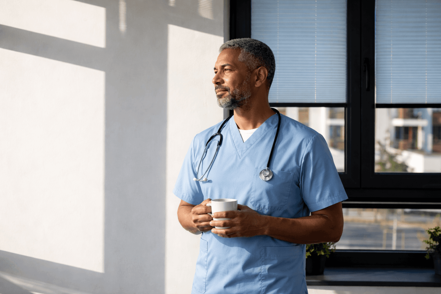 Care worker taking a break — keeping to rest periods in shift work