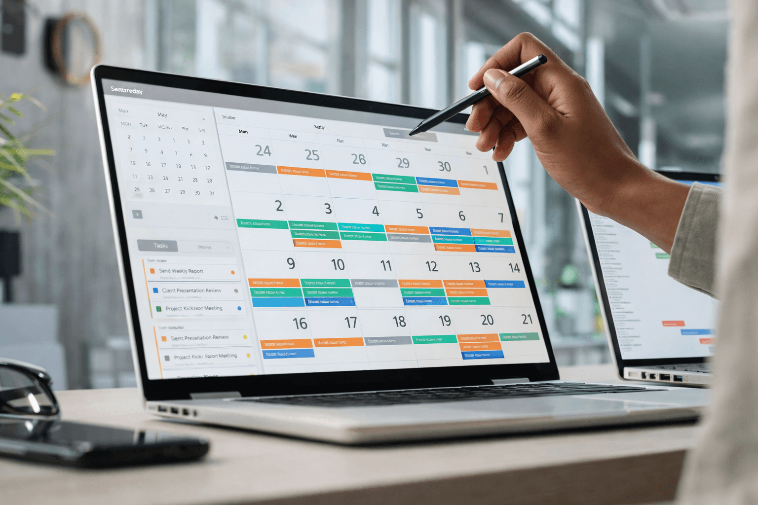 Scheduling calendar on a laptop — Excel vs. software comparison