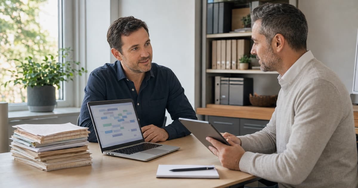 Business owner discussing outsourced payroll with their tax advisor