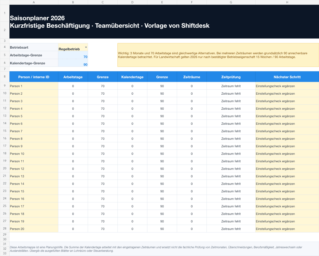 Preview of the 2026 Excel season overview